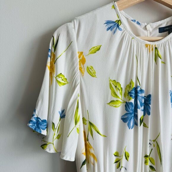 French Connection Cream Floral Belted High-Low Dress Size 6 NWOT - Picture 9 of 13